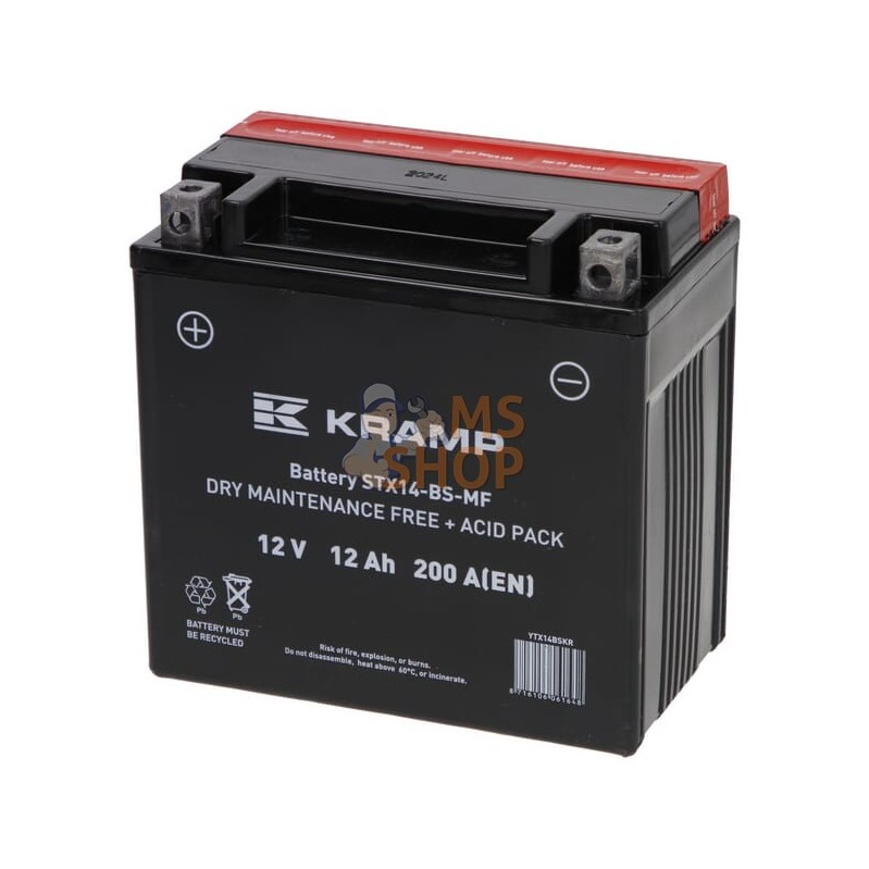 Batterie 12V 12Ah 200A avec pack d'acide Kramp | KRAMP Batterie 12V 12Ah 200A avec pack d'acide Kramp | KRAMPPR#507099