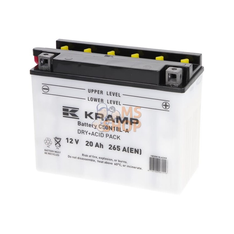 Batterie 12V 20Ah 265A avec pack d'acide Kramp | KRAMP Batterie 12V 20Ah 265A avec pack d'acide Kramp | KRAMPPR#506888