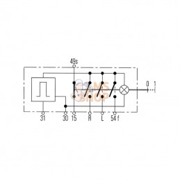 6HD002535101; HELLA; Interrupteur d'avertissement 12V; pièce detachée
