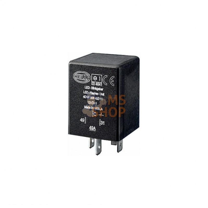 4DW009492111; HELLA; Relais clignot LED 4 pôles 12V; pièce detachée 4DW009492111; HELLA; Relais clignot LED 4 pôles 12V; pièce detachée
