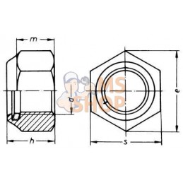 Écrou hexagonal autobloquant haut DIN982 M16x2.00 acier zingué Classe 8 Kramp | KRAMP Écrou hexagonal autobloquant haut DIN982 M