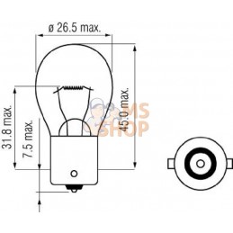 Ampoule 24V 21W BA15s | KRAMP Ampoule 24V 21W BA15s | KRAMPPR#774971