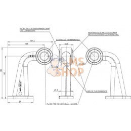 Feu de gabarit gauche LED, 12-24V, 180x157.6x48.6mm, Kramp | KRAMP Feu de gabarit gauche LED, 12-24V, 180x157.6x48.6mm, Kramp | 