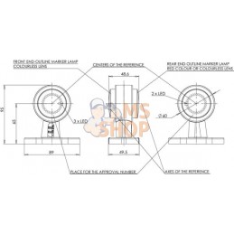 Feu de gabarit LED, 12-24V, 95x89x49.5mm, Kramp | KRAMP Feu de gabarit LED, 12-24V, 95x89x49.5mm, Kramp | KRAMPPR#776739