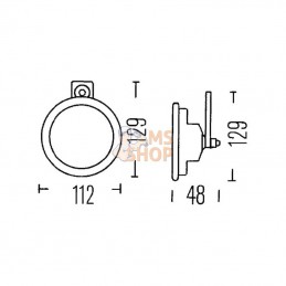 3SB002768031; HELLA; Klaxon 24V 550HZ; pièce detachée