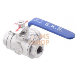 Vanne à boisseau sphérique 3 voies T 3/8" acier inoxydable | KRAMP Vanne à boisseau sphérique 3 voies T 3/8" acier inoxydable | 