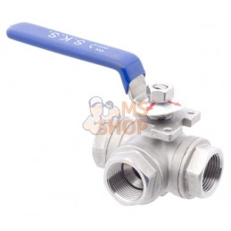 Vanne à boisseau sphérique 3 voies T 3/8" acier inoxydable | KRAMP Vanne à boisseau sphérique 3 voies T 3/8" acier inoxydable | 