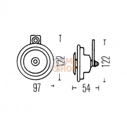 3AL002952827; HELLA; Klaxon; pièce detachée