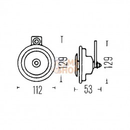 3BA002768382; HELLA; Klaxon 24V Hella; pièce detachée