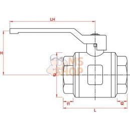 Vanne à bille BSP 2x femelle 1 1/4" + poignée SS | KRAMP Vanne à bille BSP 2x femelle 1 1/4" + poignée SS | KRAMPPR#463022