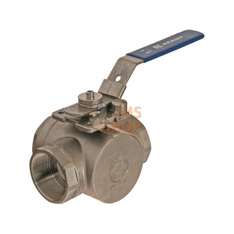Vanne à boisseau sphérique 3 voies L 2" acier inoxydable | KRAMP Vanne à boisseau sphérique 3 voies L 2" acier inoxydable | KRAM