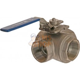 Vanne à boisseau sphérique 3 voies L 2" acier inoxydable | KRAMP Vanne à boisseau sphérique 3 voies L 2" acier inoxydable | KRAM