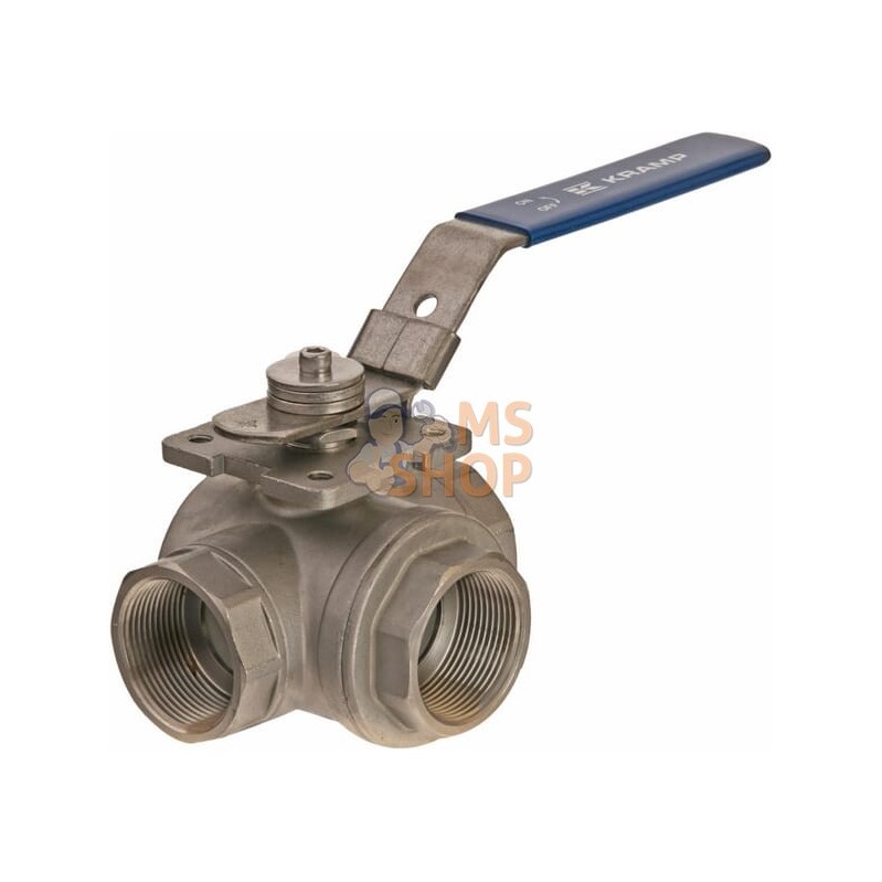 Vanne à boisseau sphérique 3 voies T 1 1/2" acier inoxydable | KRAMP Vanne à boisseau sphérique 3 voies T 1 1/2" acier inoxydabl Vanne à boisseau sphérique 3 voies T 1 1/2" acier inoxydable | KRAMP Vanne à boisseau sphérique 3 voies T 1 1/2" acier inoxydabl