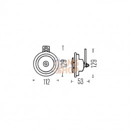 3BA002768082; HELLA; Klaxon 12V Hella; pièce detachée