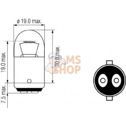 Ampoule 12V 5W BA15d | KRAMP Ampoule 12V 5W BA15d | KRAMPPR#775287