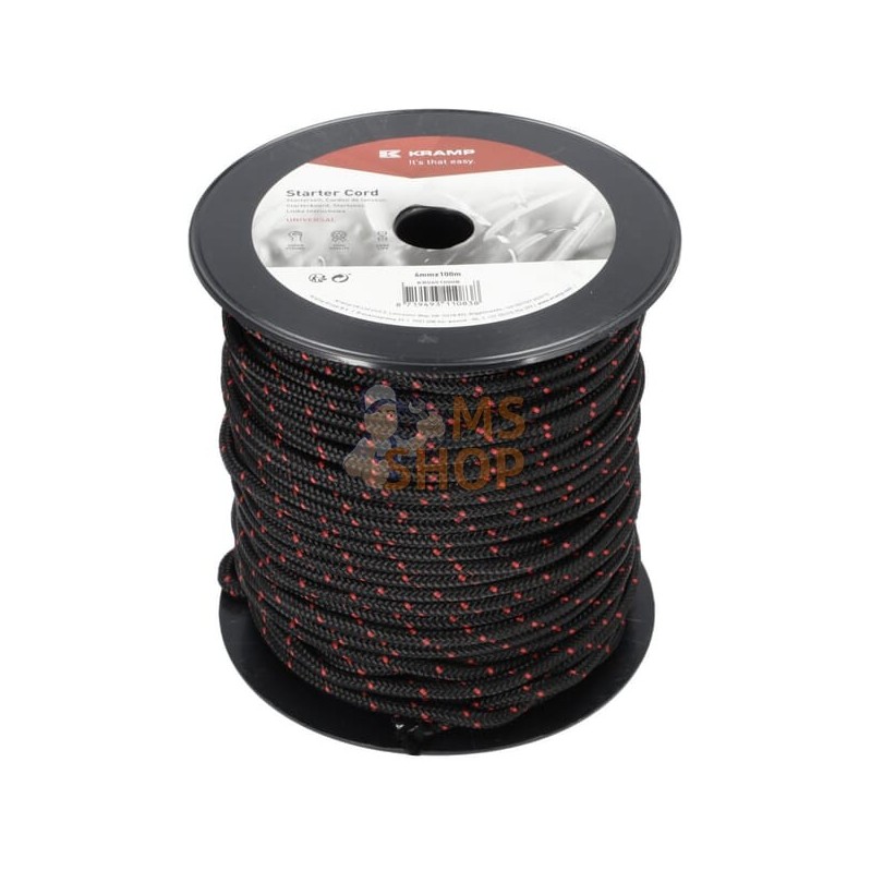 Cordon de lanceur 6,0 mm x 100 m noir | KRAMP Cordon de lanceur 6,0 mm x 100 m noir | KRAMPPR#981683
