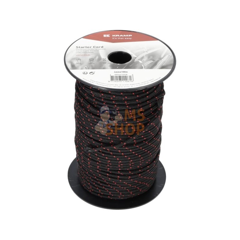 Cordon de lanceur 4,0 mm x 100 m noir | KRAMP Cordon de lanceur 4,0 mm x 100 m noir | KRAMPPR#981625