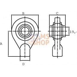 Fond de vérin G19.4 KR L=40 mm | KRAMP Fond de vérin G19.4 KR L=40 mm | KRAMPPR#564600