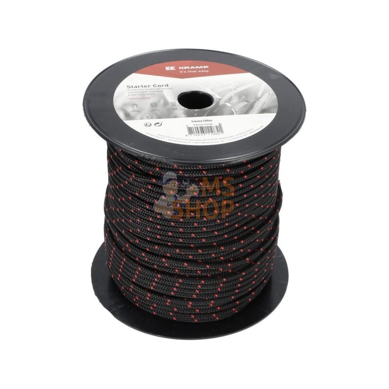 Cordon de lanceur 5,0 mm x 100 m noir | KRAMP Cordon de lanceur 5,0 mm x 100 m noir | KRAMPPR#981634