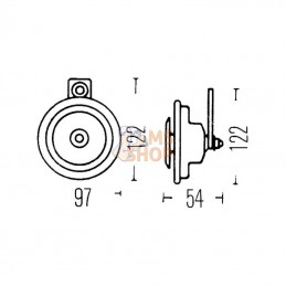 3AL002952871; HELLA; Klaxon 24V Hella; pièce detachée