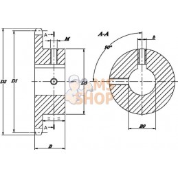 Pignon Simplex 21 dents chaîne 1/2" 08 B-1 alésé 24 mm Kramp | KRAMP Pignon Simplex 21 dents chaîne 1/2" 08 B-1 alésé 24 mm Kram