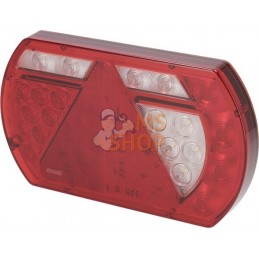 Feu arrière droit multifonction à LED, 12 V, 236x140x24,3 mm, Baïonnette 6 broches, Kramp | KRAMP Feu arrière droit multifonctio