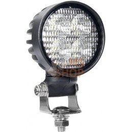  Lampe de travail LED, 40W, 4000lm, ronde, blanche, 10/30 V, 84x126x71.8mm, prise AMP, faisceau spot, 4 LED, 360 degrés, Kramp |