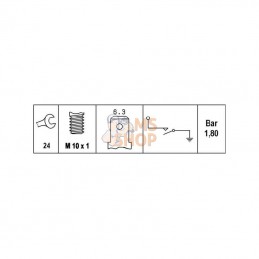 6ZL003259441; HELLA; Commutateur, pression d'huile; pièce detachée