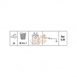 6ZL003259381; HELLA; Sonde de pression d'huile 1/8" 27-NPT Hella; pièce detachée