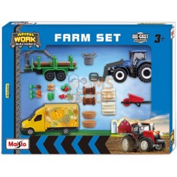 Set de jeu pour tracteur agricole New Holland mini work machines (12x) | MAISTO Set de jeu pour tracteur agricole New Holland mi
