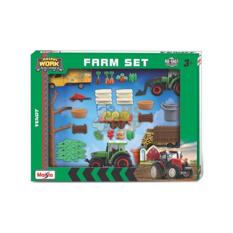Ensemble de jeu de la super ferme des mini-machines de travail Fendt | MAISTO Ensemble de jeu de la super ferme des mini-machine
