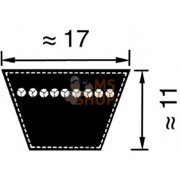 Courroie trapézoïdale B93 17x2360 Optibelt | OPTIBELT Courroie trapézoïdale B93 17x2360 Optibelt | OPTIBELTPR#48539