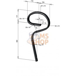 Dent à ressort 32x12x467mm droit sans pointe | NON ORIGINAL Dent à ressort 32x12x467mm droit sans pointe | NON ORIGINALPR#898877