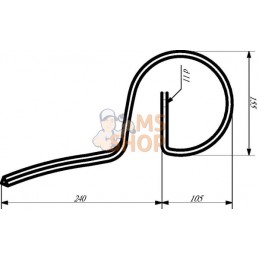 Dent à ressort 25x8x345mm sans pointe | NON ORIGINAL Dent à ressort 25x8x345mm sans pointe | NON ORIGINALPR#898866
