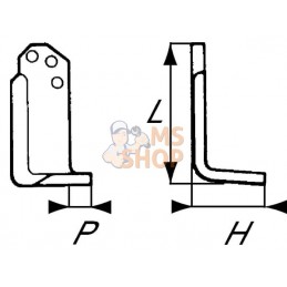 Fléau droit en Hardox® | NON ORIGINAL Fléau droit en Hardox® | NON ORIGINALPR#911296