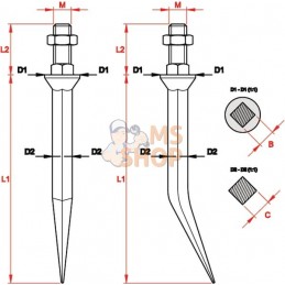 Dent de herse 15x150 1/2" dr. | NON ORIGINAL Dent de herse 15x150 1/2" dr. | NON ORIGINALPR#898924