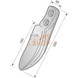 Dent de herse rotative 280mm G/D Dutzi/Terranova | NON ORIGINAL Dent de herse rotative 280mm G/D Dutzi/Terranova | NON ORIGINALP