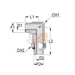 Coude 90° ORFS1"3/16-BSP1" | NON ORIGINAL Coude 90° ORFS1"3/16-BSP1" | NON ORIGINALPR#911646