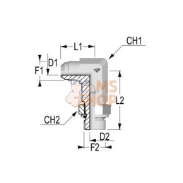 coude 90° MJ7/16-M10x100 | NON ORIGINAL coude 90° MJ7/16-M10x100 | NON ORIGINALPR#911639