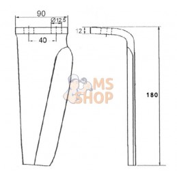 Dent de herse rotative 180mm Muratorie | NON ORIGINAL Dent de herse rotative 180mm Muratorie | NON ORIGINALPR#911636