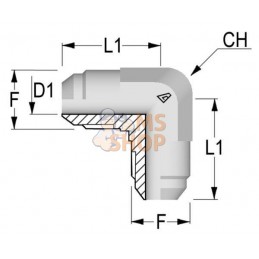 coude 90° mâle JIC 1"3/16 | NON ORIGINAL coude 90° mâle JIC 1"3/16 | NON ORIGINALPR#1109844