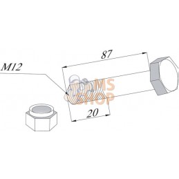 Boulon M12x87/20 Gilbers | UNBRANDED Boulon M12x87/20 Gilbers | UNBRANDEDPR#874900