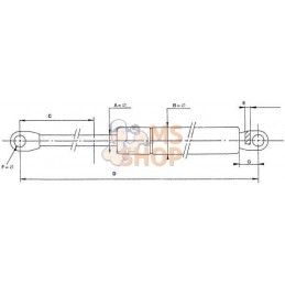 Vérin à gaz L365 100N | UNBRANDED Vérin à gaz L365 100N | UNBRANDEDPR#693498