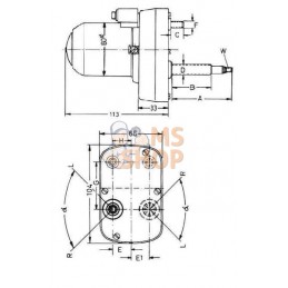 Moteur d'essuie-glace 12V 115° axe 57mm Ø8mm | UNBRANDED Moteur d'essuie-glace 12V 115° axe 57mm Ø8mm | UNBRANDEDPR#851146