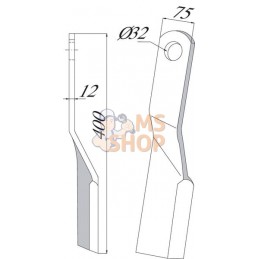 Lame de gyrobroyeur c-coudée 75x400 /Howard | UNBRANDED Lame de gyrobroyeur c-coudée 75x400 /Howard | UNBRANDEDPR#851158