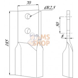 Lame de gyrobroyeur droit 70x185 Kongskilde | UNBRANDED Lame de gyrobroyeur droit 70x185 Kongskilde | UNBRANDEDPR#851169