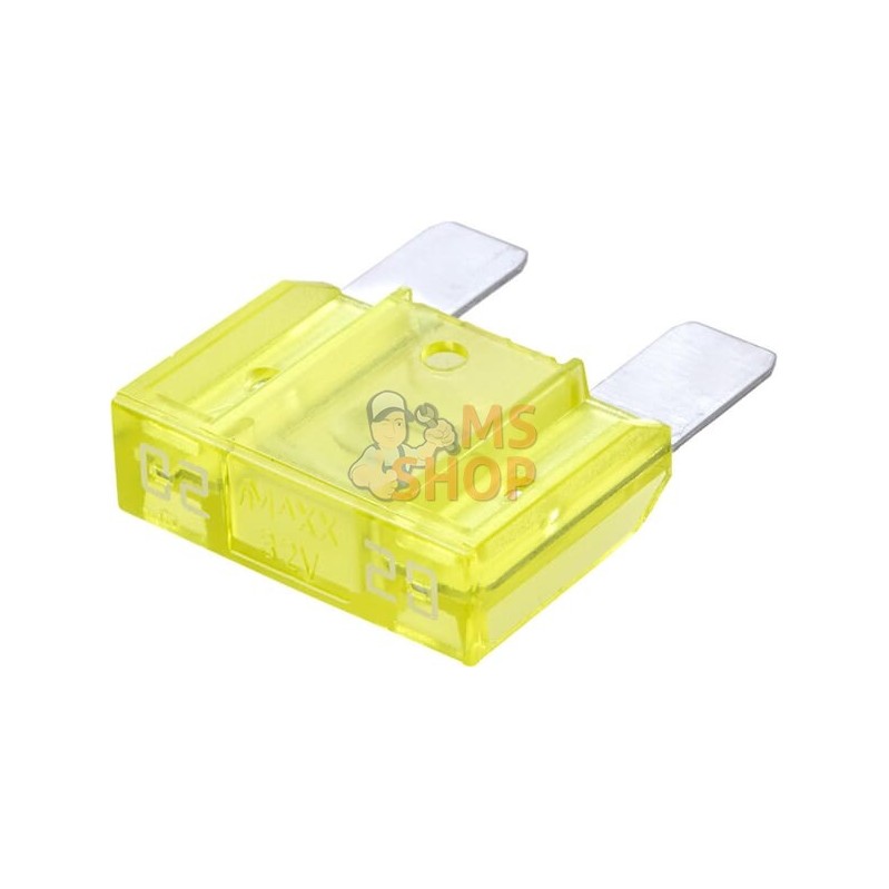 Fusible lame maxi 32V 20A longueur 34,3mm jaune pack 1x | UNBRANDED Fusible lame maxi 32V 20A longueur 34,3mm jaune pack 1x | UN