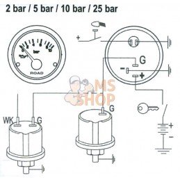 Indicateur de pression d'huile Ø52 24V 0-5 Bar | UNBRANDED Indicateur de pression d'huile Ø52 24V 0-5 Bar | UNBRANDEDPR#821974