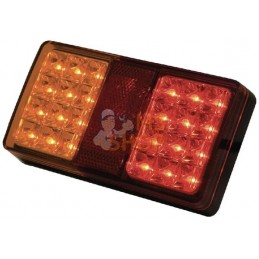 Feu arrière LED, rectangulaire, 12/24V, rouge/orange, à boulonner, 150x27x80mm, 24 LED | UNBRANDED Feu arrière LED, rectangulair