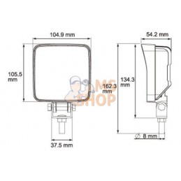 Phare de travail LED carré 18W 1440lm faisceau large | UNBRANDED Phare de travail LED carré 18W 1440lm faisceau large | UNBRANDE